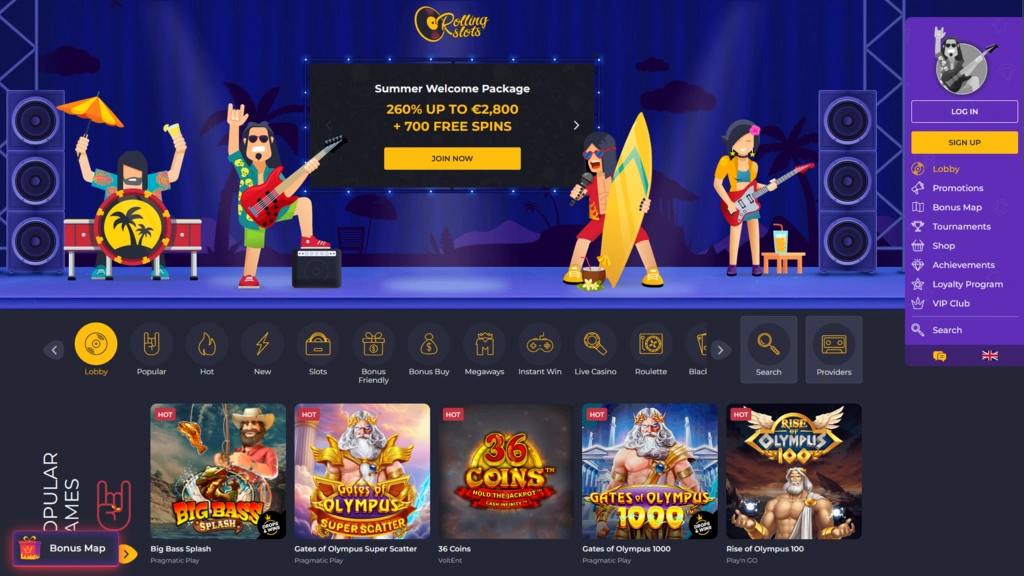 Rolling Slots - Landing Page